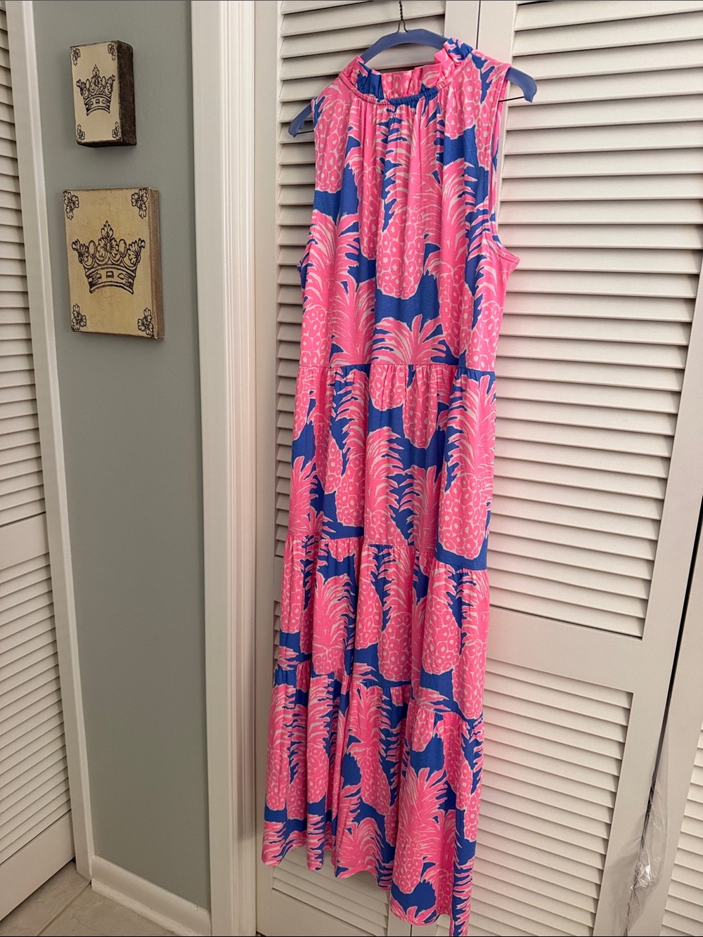 NWT Lilly Pulitzer pink & blue midi dress - Picture 4 of 5